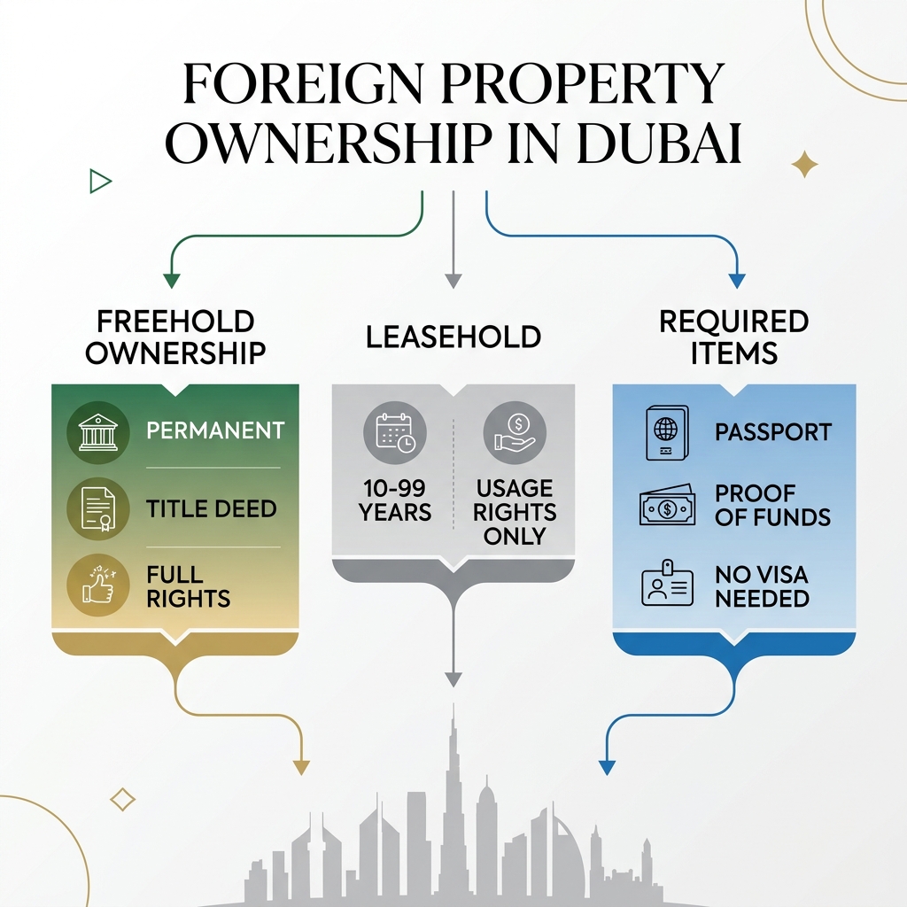 Infographic showing foreign property ownership structure in Dubai